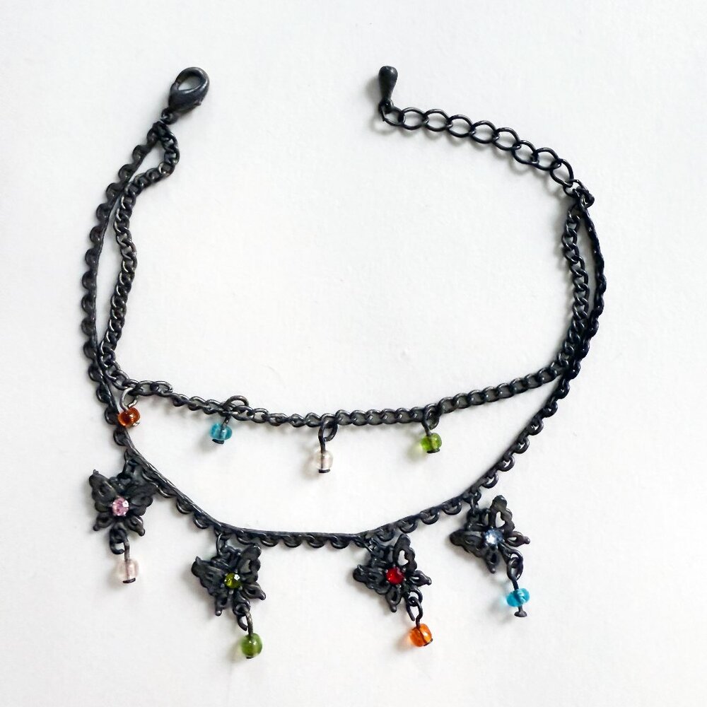 Anna Sui Rare charm bracelet vintage 90s signature butterfly bracelet authentic